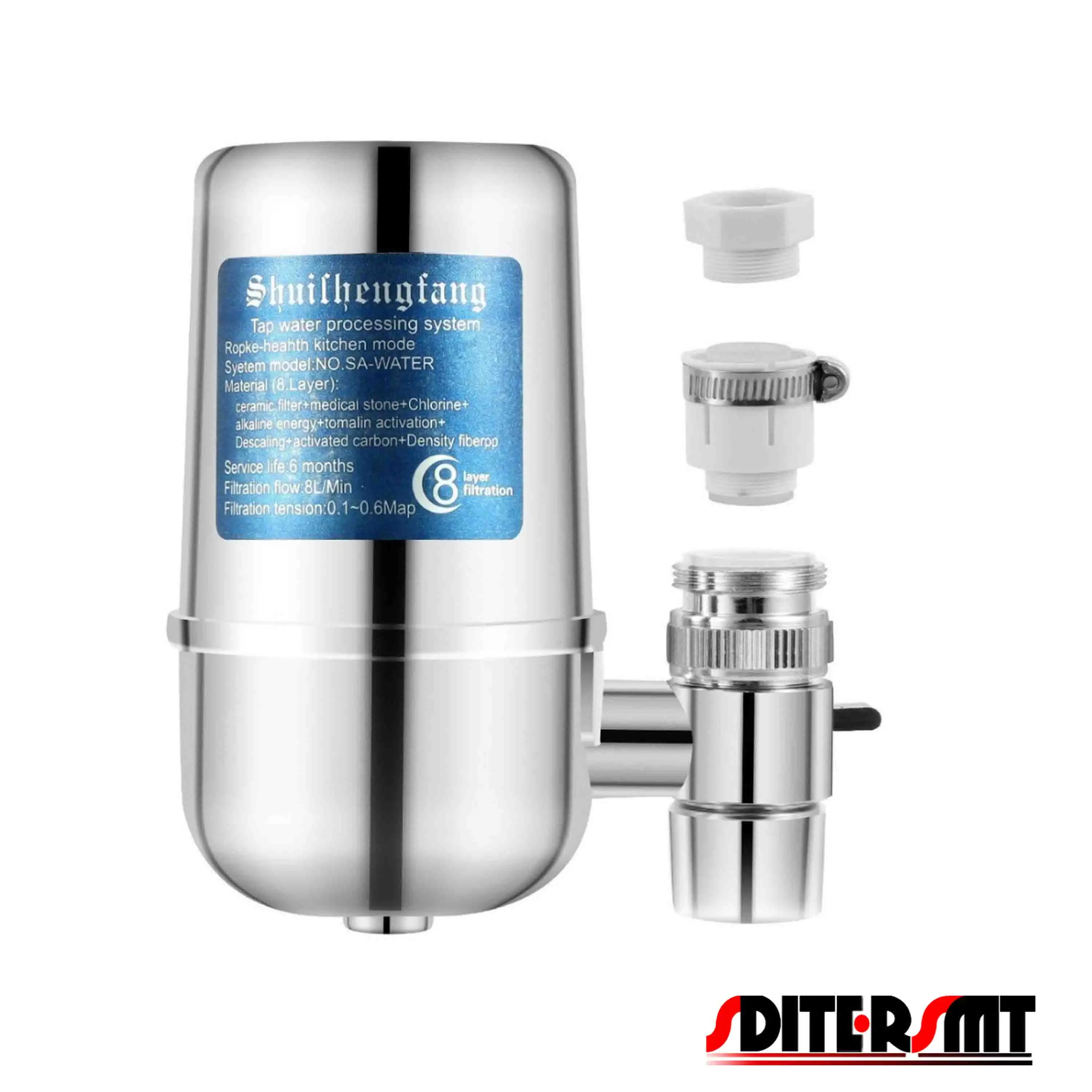 Removal Rust Bacteria Tap Water Purifier for Kitchen Quick Fit Tap Adapter Double Effluent