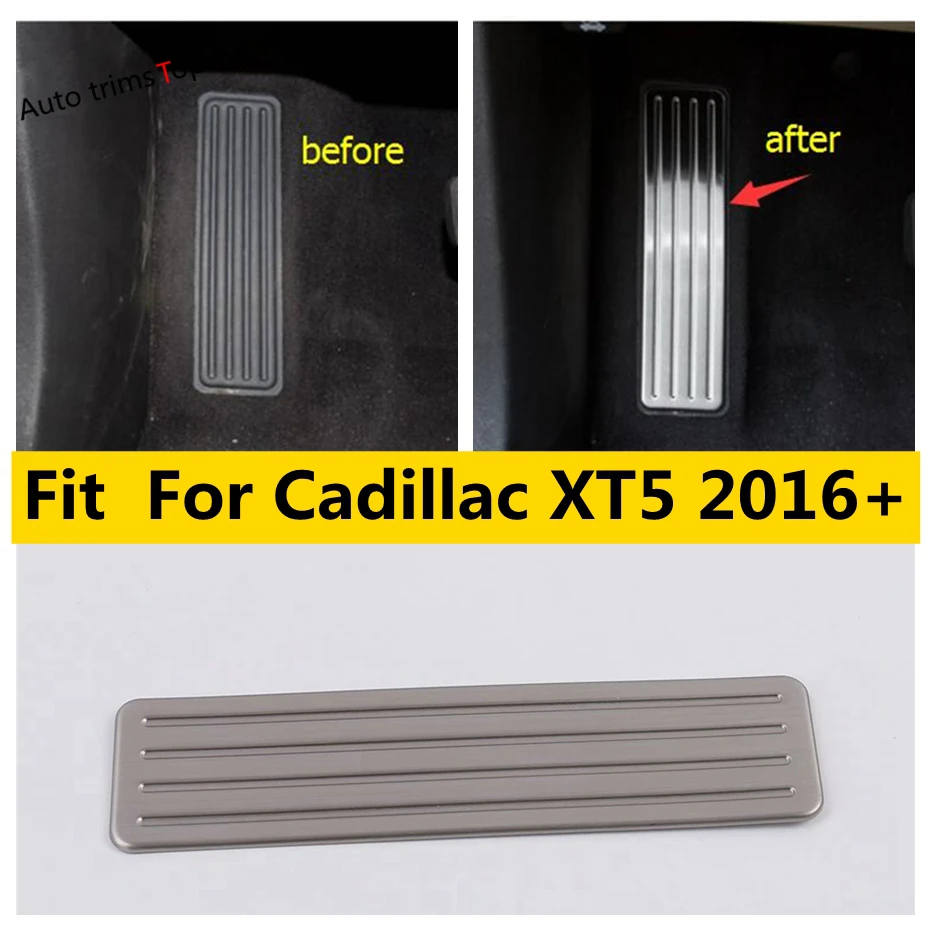 Left Foot Rest Pedal Plate Frame Protection Cover Trim Fit For Cadillac XT5 2016 - 2023 Car Accessories