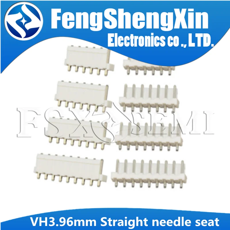 Asiento de aguja recto vh3.96 mm, conector blanco 2P/3P/4P/5P/6P/7P/8P/9P/10P/11P/12P, 20 unids/lote paso de 3,96mm