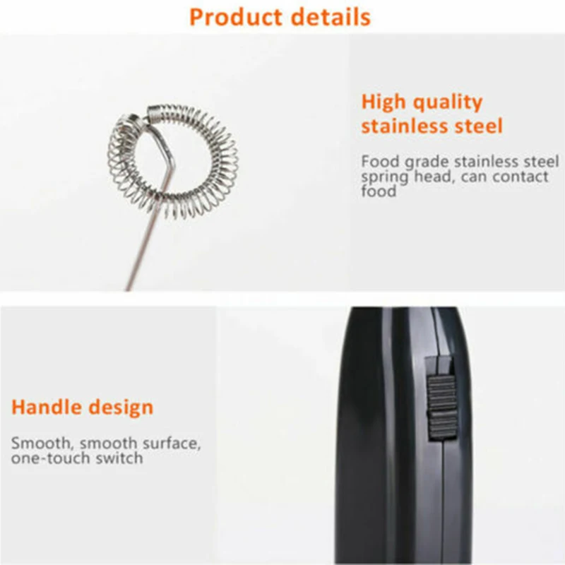 Pegangan Listrik Pembuat Kopi Frother Cappuccino Pengocok Telur Pengaduk Minuman Cokelat Panas Pengaduk Kopi Latte Foamer