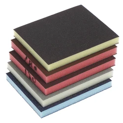 2pc 120-1000grit Polishing Sanding Sponge Block Pad Sandpaper Assorted Abrasive Tool Random Color 120*100*12mm