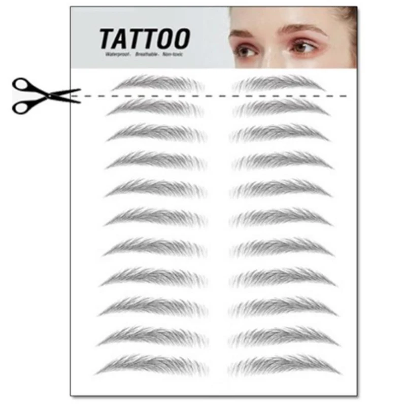 Eyebrow Tattoo สติกเกอร์สติกเกอร์กันน้ำ Eyebrow Tattoo เครื่องมือแม่แบบเครื่องสำอางระดับมืออาชีพแต่งหน้า Eye Brow Shaper สติกเกอร์