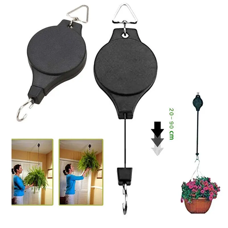 Cabide de planta ajustável gancho retrátil fácil alcance ganchos cestas de jardim para cestas de flores potes e pássaro feederflower pot gancho