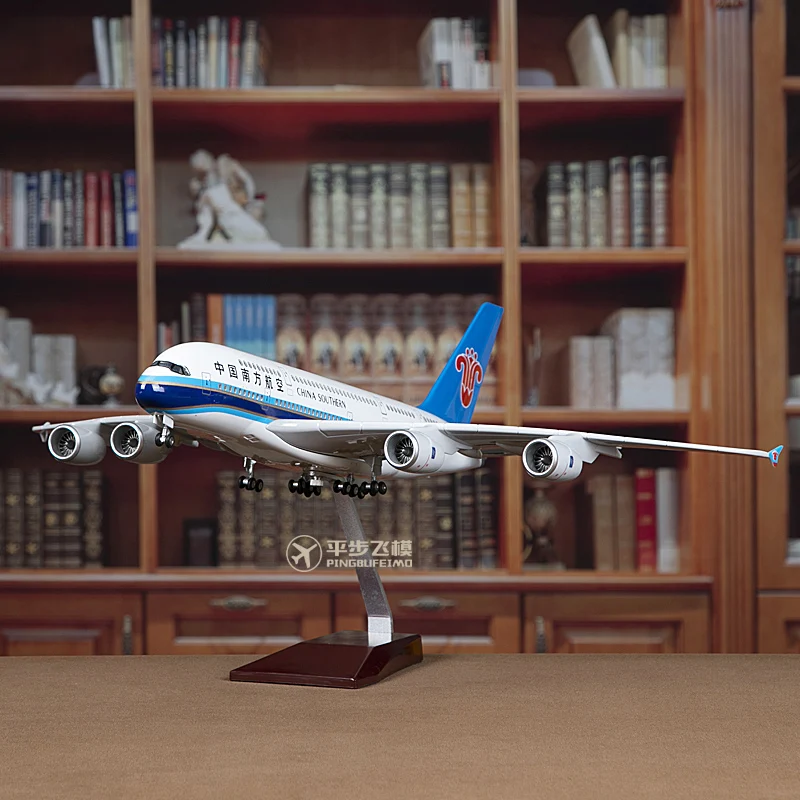 Model Pesawat Statis Besar, Boeing B777 Airbus A380 A319 dengan Roda, Panjang 47 Cm, Aksesori Pesawat, Av