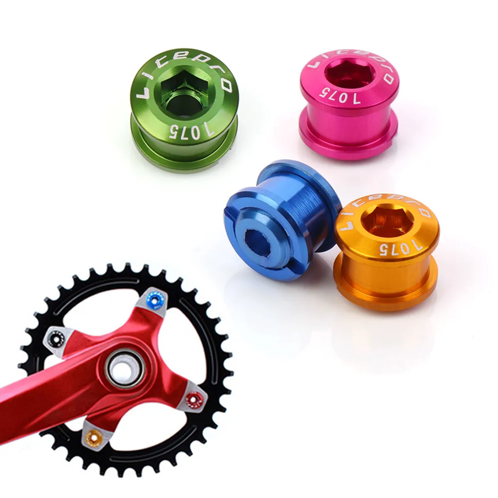 4Pcs 8 Colors Road Bike Accessories Alloy Chainring Wheel Bolt Chainwheel Screws Cycling Crankset Parts Disc Screw