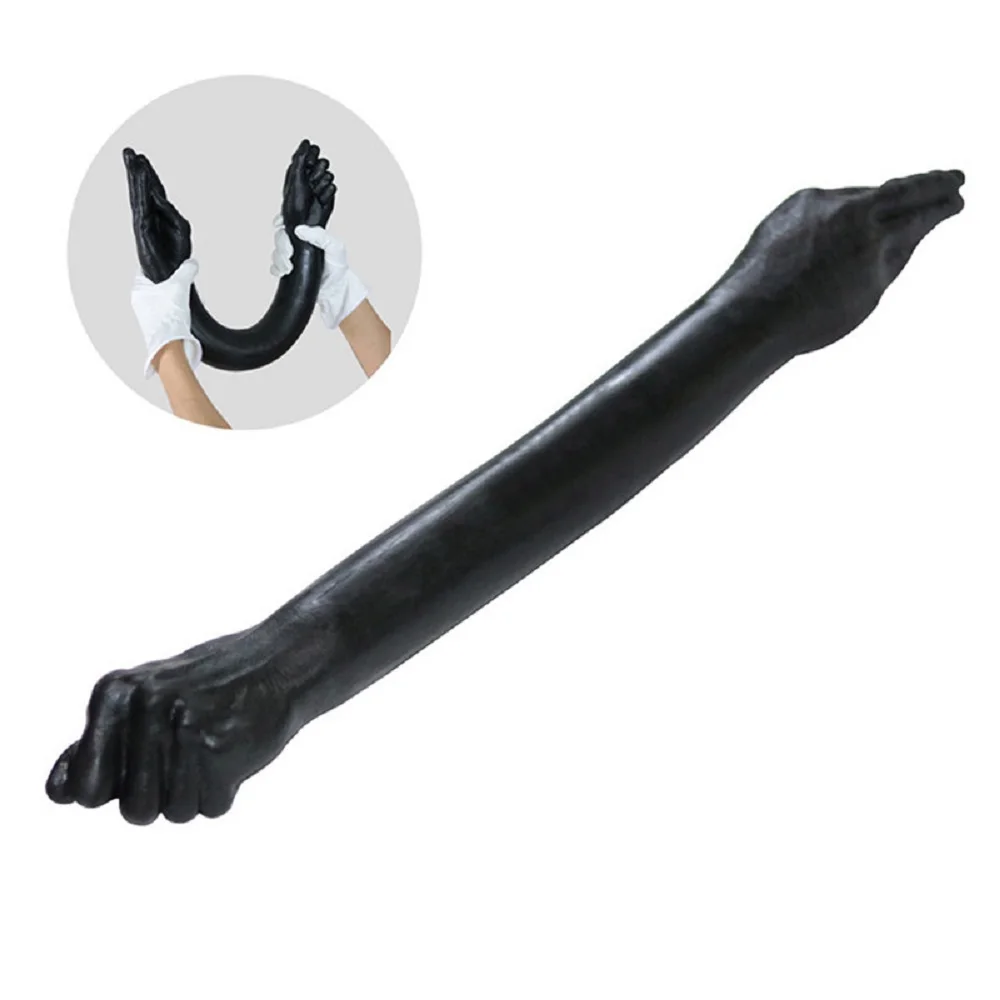 Super Big 65cm Long Black Arm Fisting Fist Dilso Huge Double Ended Dildos Vaginal Anal Plug Sex Toys For Woman Masturbation