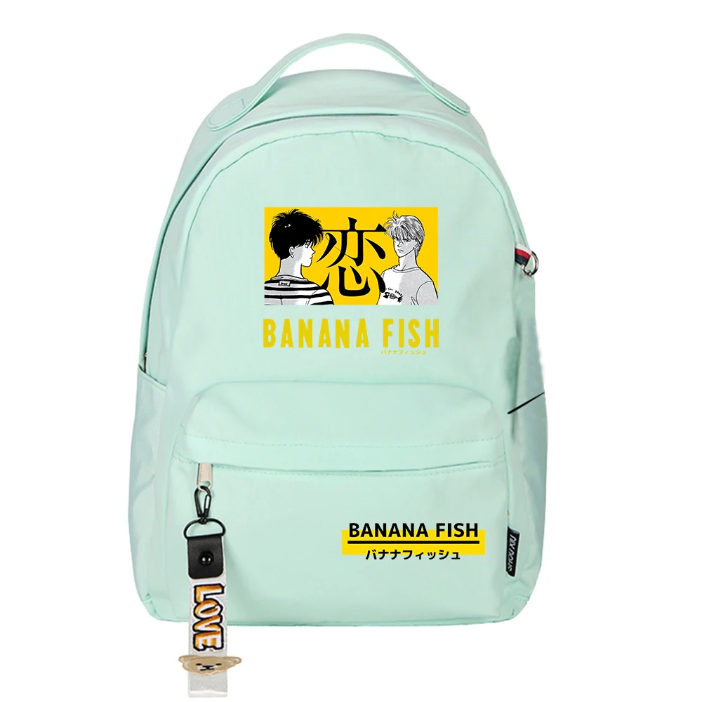 

BANANA FISH Kawaii School Bags Teenagers Nylon Anime Bookbag Women Pink Cartoon Shoulder Bags Small Travel Backpack
