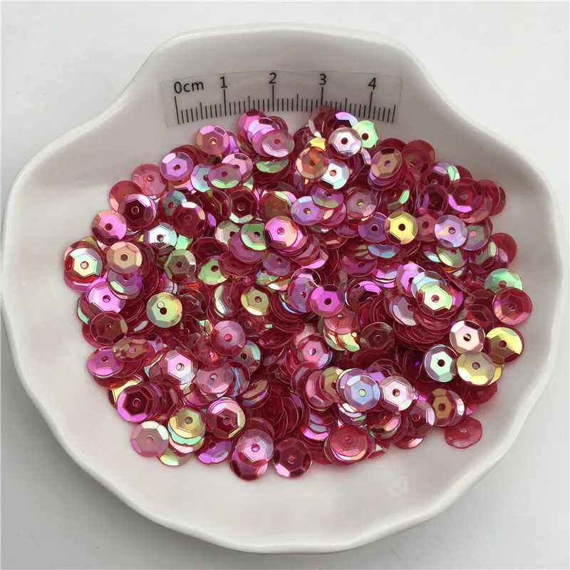 10g 6mm Tranparent Color Cup PVC Sequins Glitter Paillettes For Clothes,Hat,Shoes.Kids DIY.Crafts Handmade Accessory Wholesale