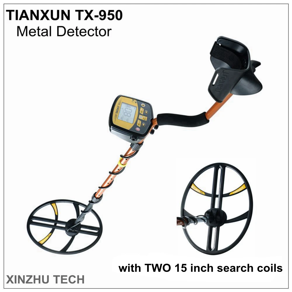 TIANXUN TX-950 Metal Detector Professional Underground Depth Scanner Treasure Hunter Gold Detector With Two 15 Inch Search Coils