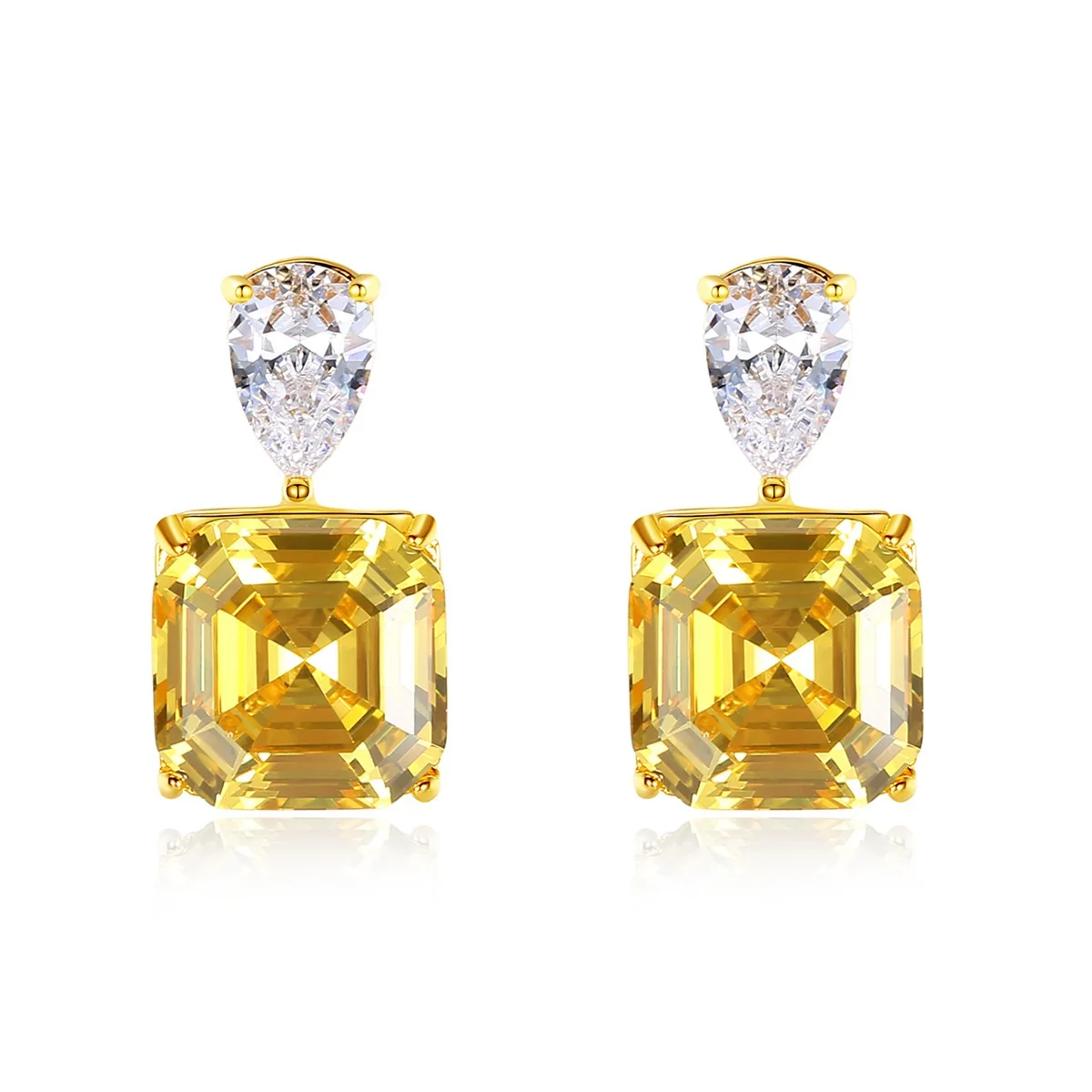 Stud Earrings Yellow White Zircon Thomas Style Glam Fashion Good Jewerly For Women,2020Ts Gift In 925 Sterling Silver,Super Deal