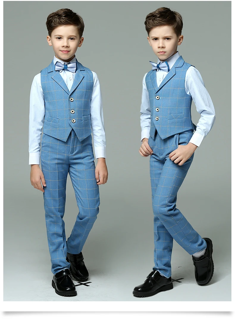 

Flower Boys Formal Wedding Suit Kids Prom Party Tuxedo Dress Children's Day Pinao Performance Costume school uniform