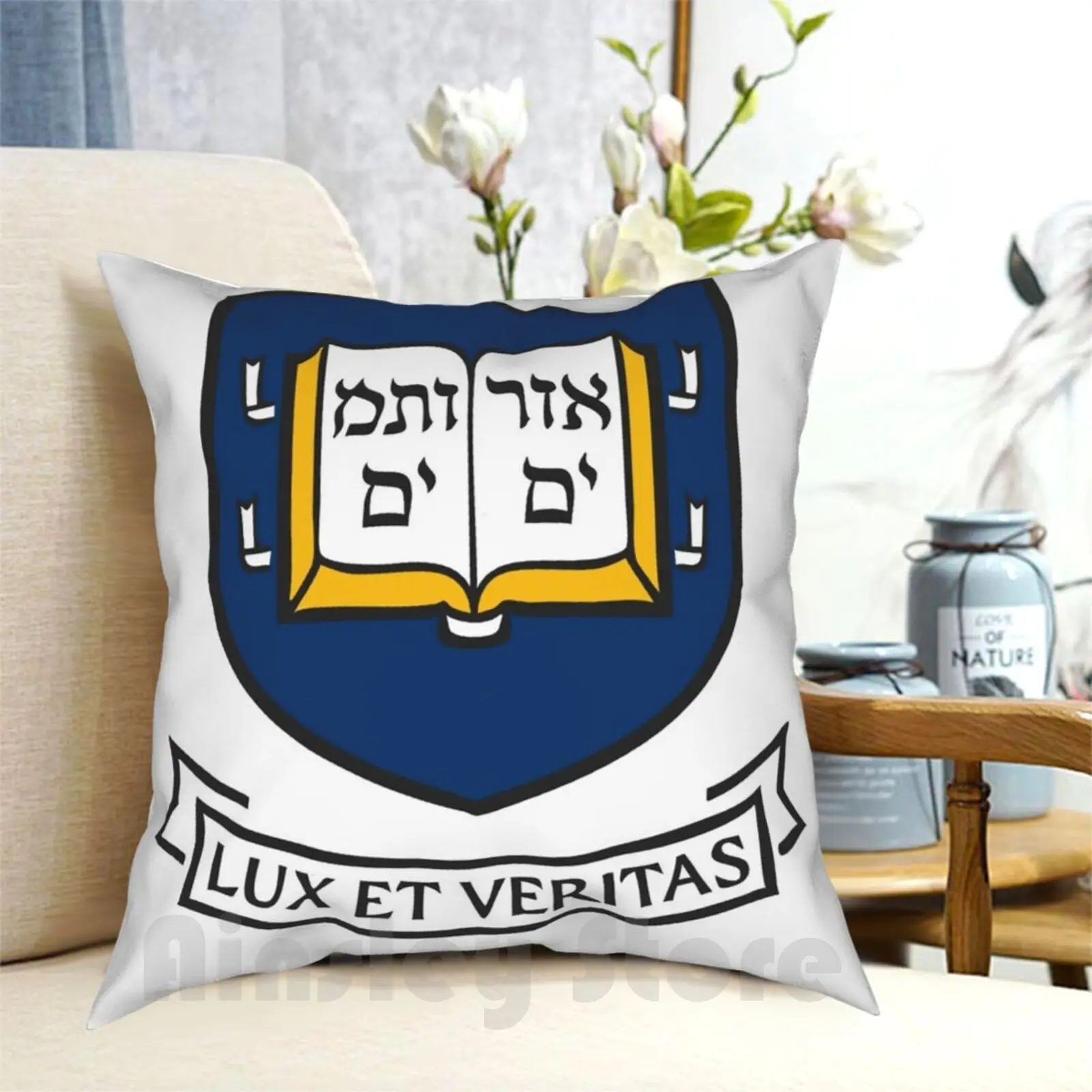 Yale University Pillow Case Printed Home Soft DIY Pillow Cover Yale University College College Student School Smart Navy