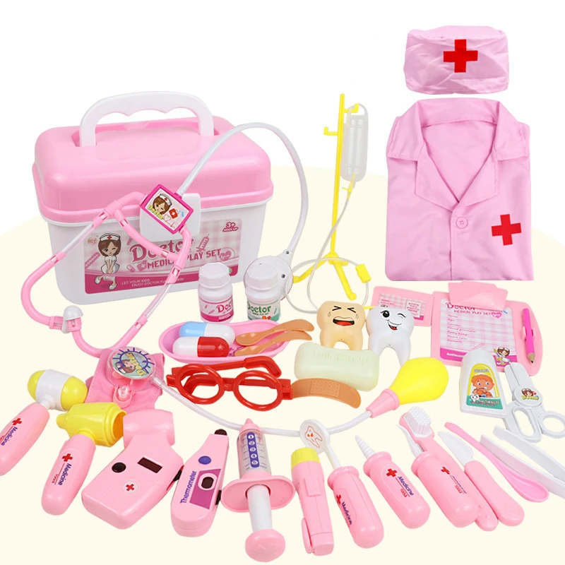 Kids Doctor Toys Role Playing Games Set Dentist Toys Hospital Pretend Play Medical Kit Nurse Bag Toys For Children Best Gift