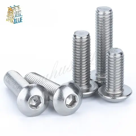 50Pcs M2 M2.5 M3 M4 ISO7380 GB70.2 304 스테인레스 스틸 A2 둥근 머리 나사 버섯 육각형 소켓 단추 머리 나사 Best5