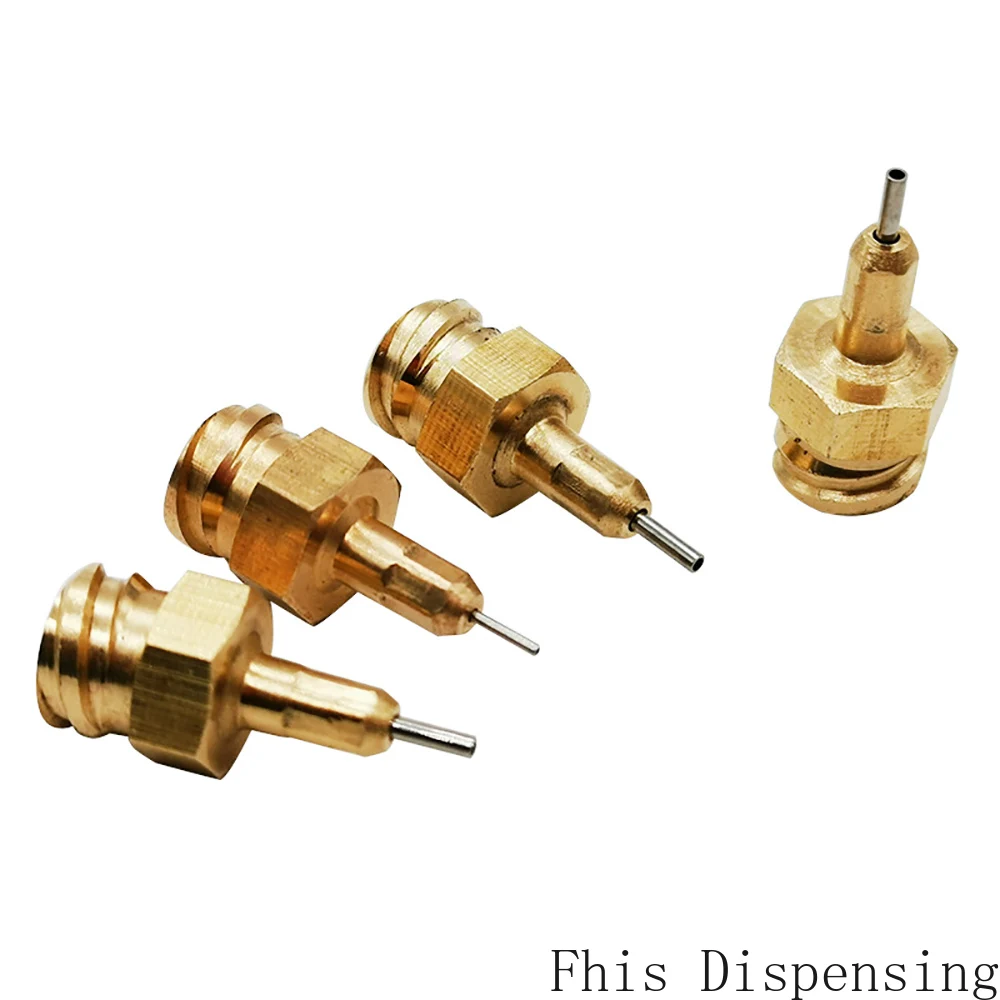 Metal Dispensing Nozzle Double Thread Hot Melt Glue Needle