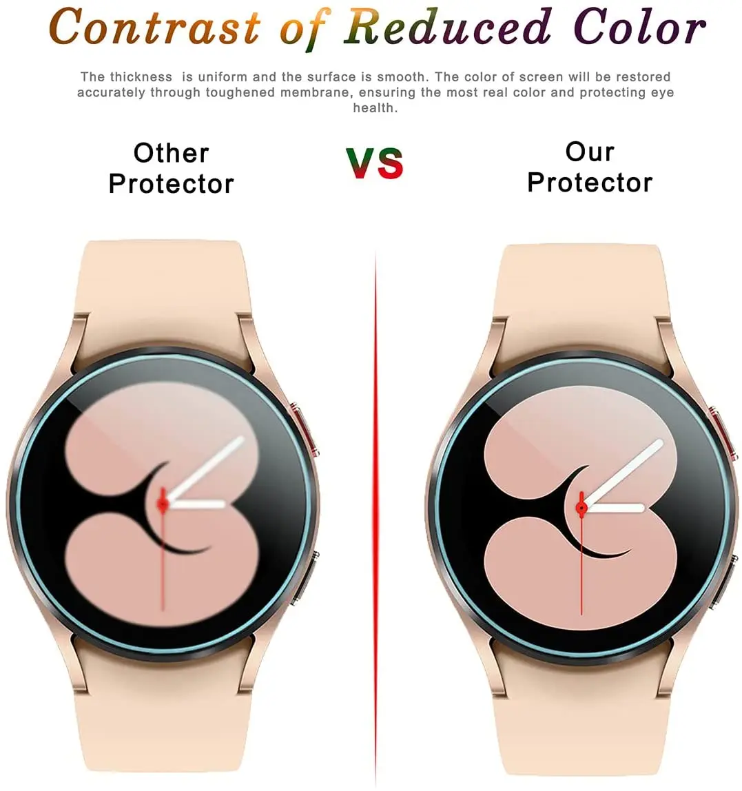 3Pcs Tempered Glass For Samsung Galaxy Watch 4 40mm 44mm Watch4 Classic 42mm 46mm Glass HD Clear Full Screen Protector Film