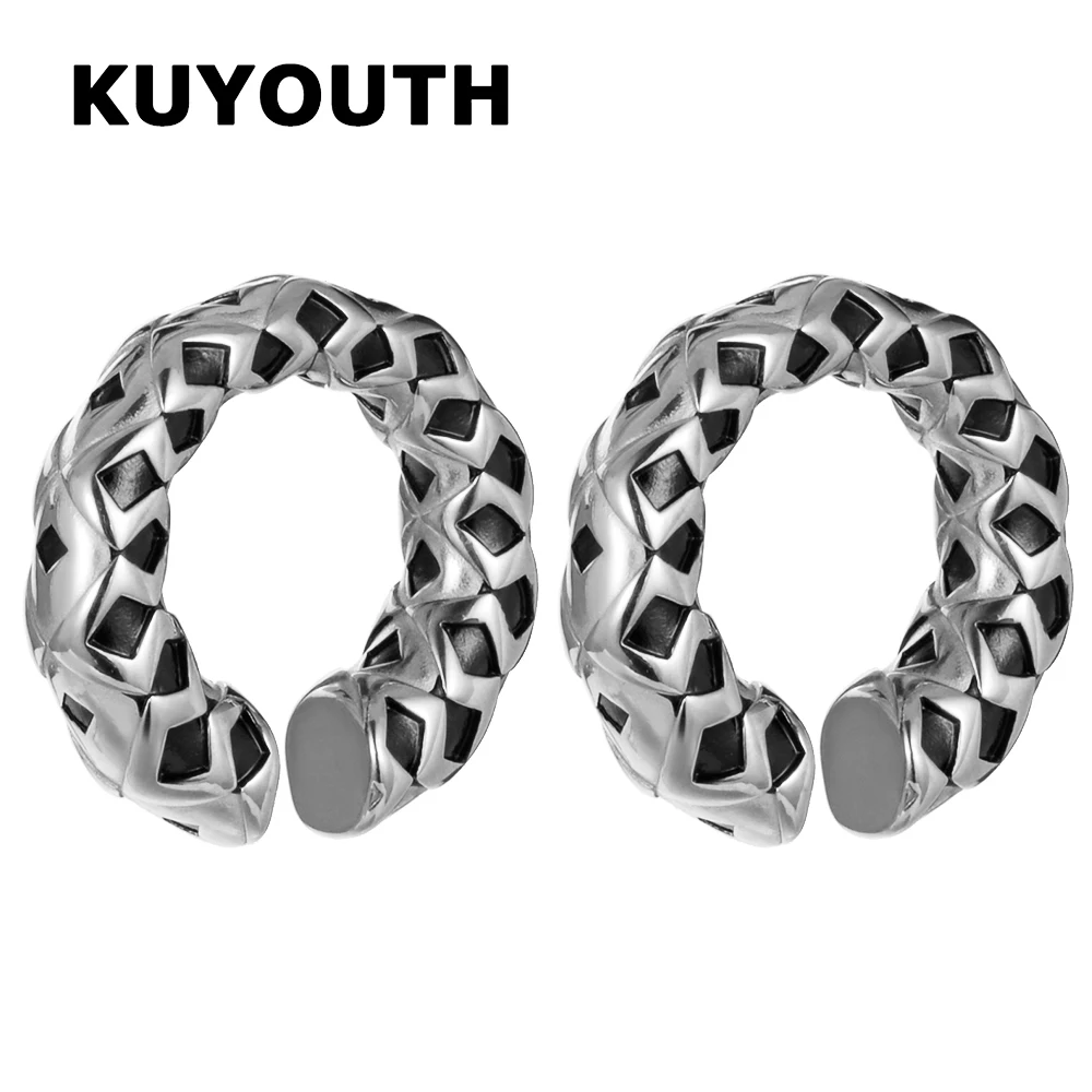 

KUYOUTH Trendy Stainless Steel Rhombus Shape Paint Ear Weight Gauges Body Piercing Jewelry Earring Stretchers 2PCS