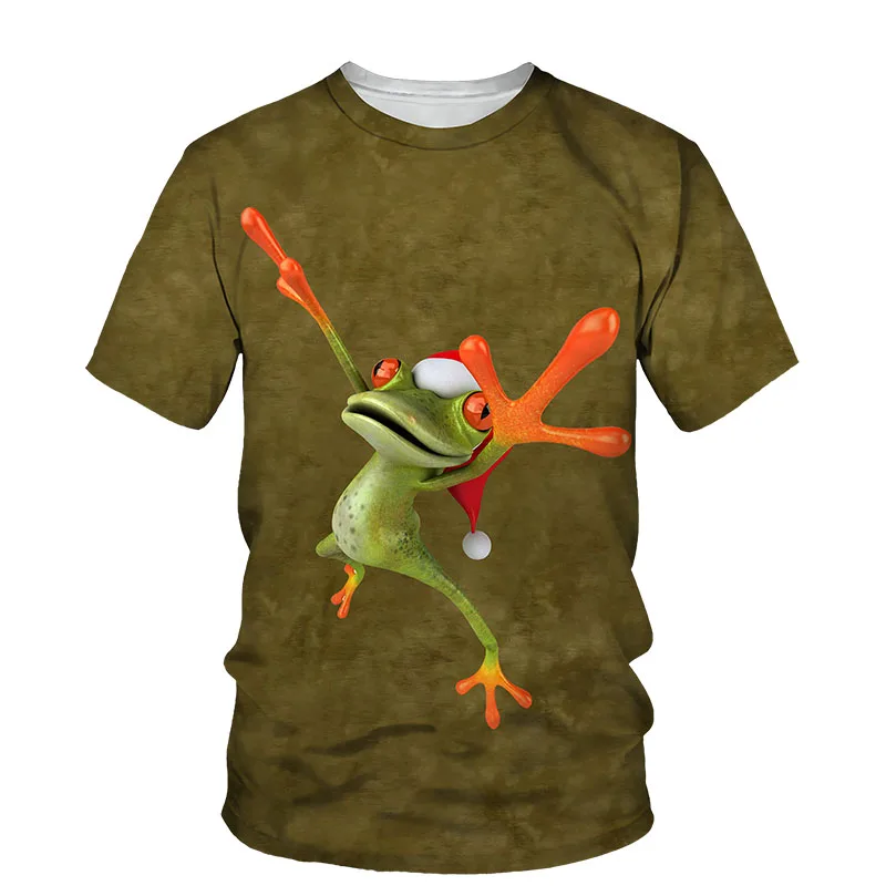 Summer New 3D Funny Tree Frog graphic t shirts For Men Fashion Casual Animal Print t shirt Personality Interesting Trend T-shirt