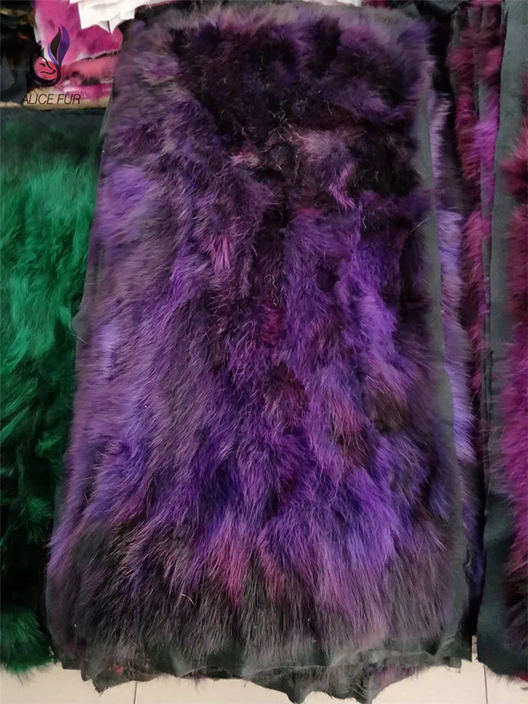 

Custom color natural raccoon fur blankets patchwork raccoon fur pelt for lining materials