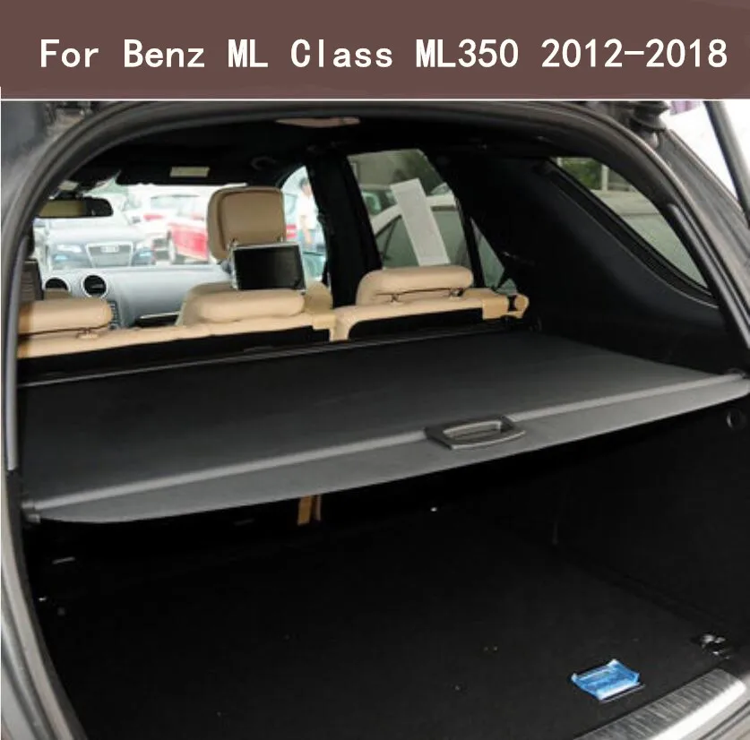 Car Rear Trunk Security Shield Cargo Cover For 12-18 Benz ML Class ML300 ML350 ML400 ML500 2012-2018( black, beige)