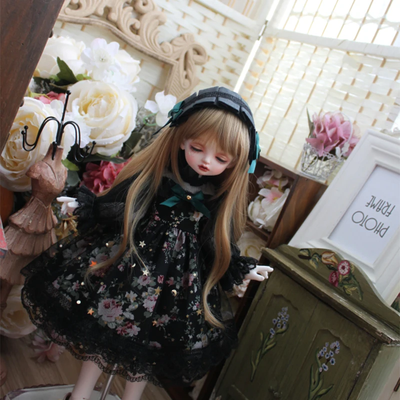 BJD clothes lace dress with stars dress + hair band for 1/3 1/4 1/6 BJD SD DD doll clothes Blyth doll dress doll accessories