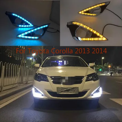 2PCS  For Toyota Corolla 2013 2014 Super Brightness 12V Car LED DRL Waterproof ABS Daylight Bulb LED Daytime Running