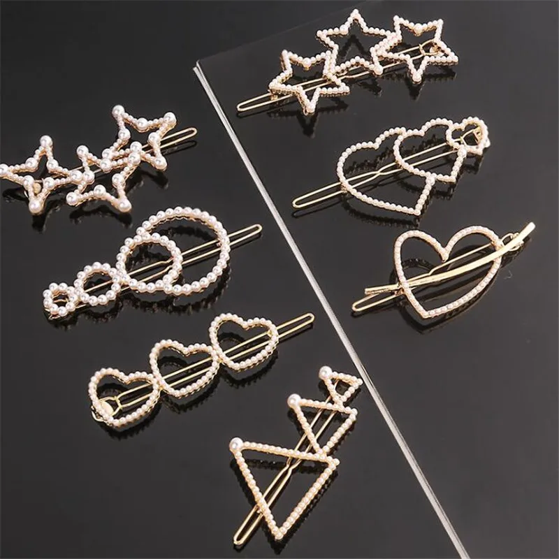 Elegant Geometric Pearl Hairpins Women Hair Clips Pins Barrettes Accessories For Women Girls Hair Hairclip Hairgrip Headdress