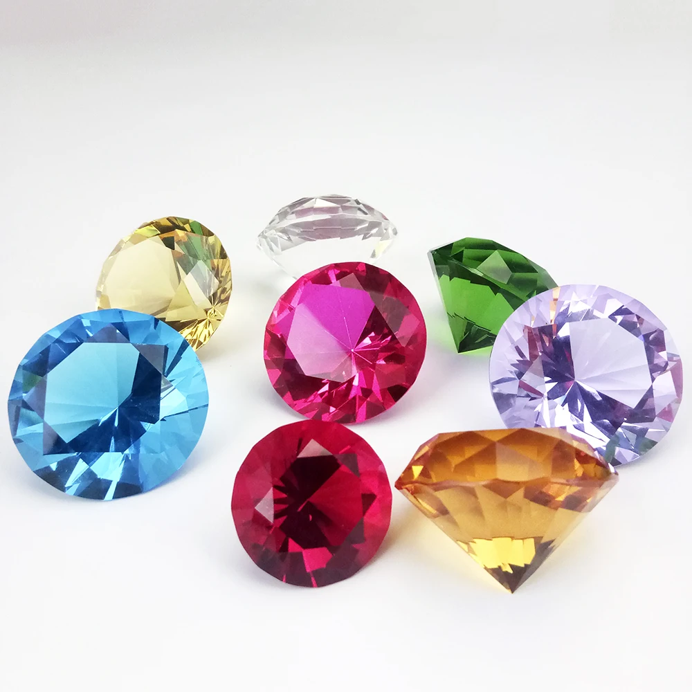 hbl 40mm Colors Crystal Glass Diamond FengShui Ornaments Home Decorative Ball For Wedding Miniatures Accessories Gifts