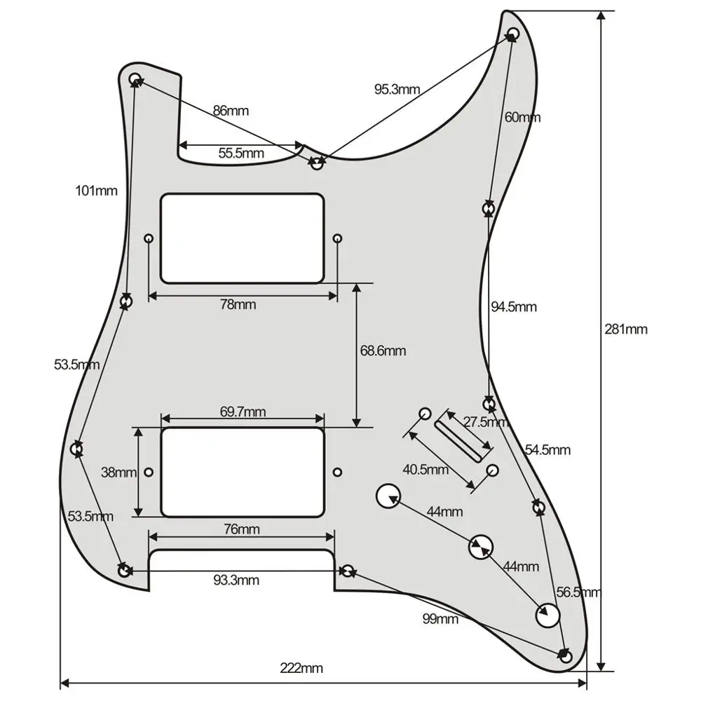 FLEOR Electric Guitar Pickguard HH Pick Guard 11 Holes Scratch Plate + Screws for FD ST Style Guitar Accessories