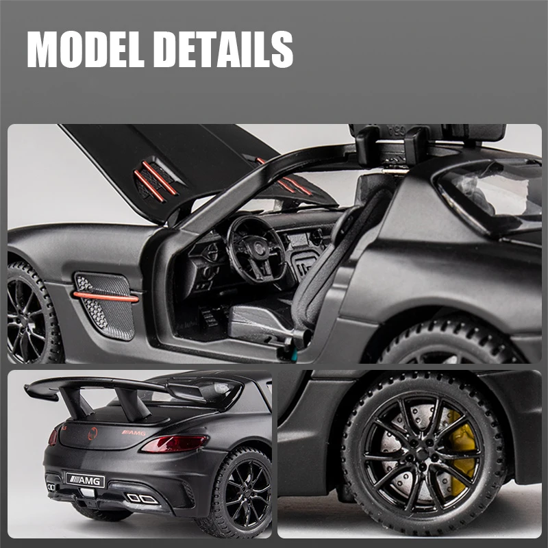 1:32 SLS Supercar lega auto diecast e veicoli giocattolo modello di auto suono e luce tirare indietro giocattoli per auto per i regali dei bambini