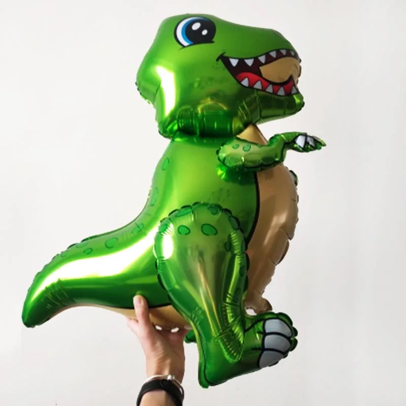 Standing Green Dinosaur Foil Balloons 3th Birthday Decoration Dinosaur Party  Baloons Banner Jungle Animal Part Supplies Globos