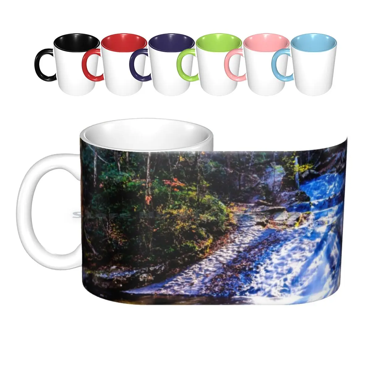 Crabtree Falls Ceramic Mugs Coffee Cups Milk Tea Mug Waterfall Shenandoah Valley Blue Ridge Autumn Fall Virginia Creative