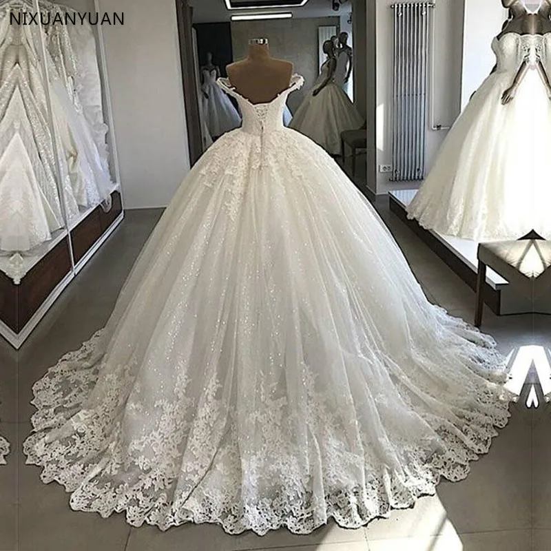 Robe De Mariage Luxury Ball Gown Wedding Dresses 2023 Custom Made Lace Up Back Vintage Bridal Dresses Vestido De Noiva