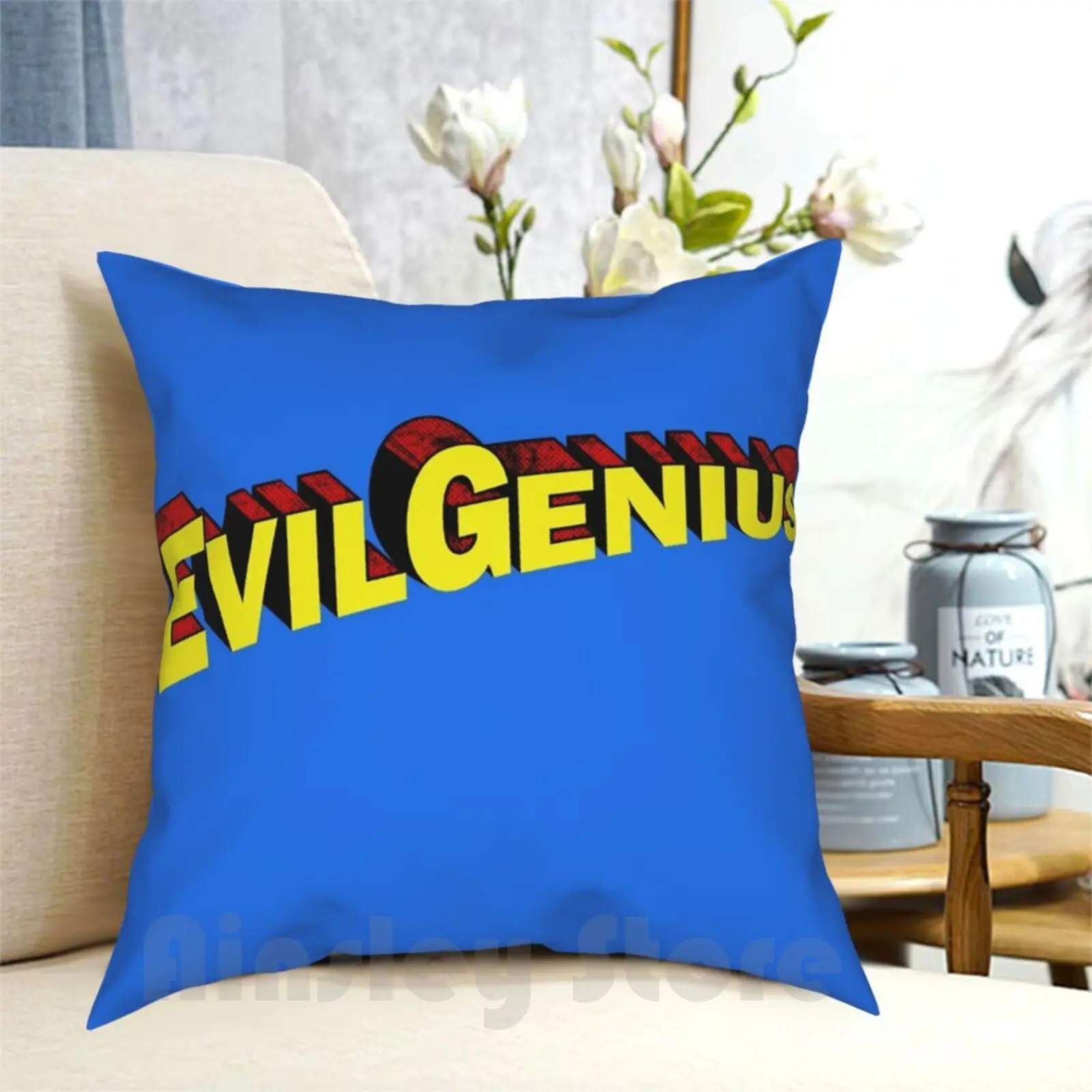 Evil Genius Pillow Case Printed Home Soft DIY Pillow cover Hero Superhero Genius Villain