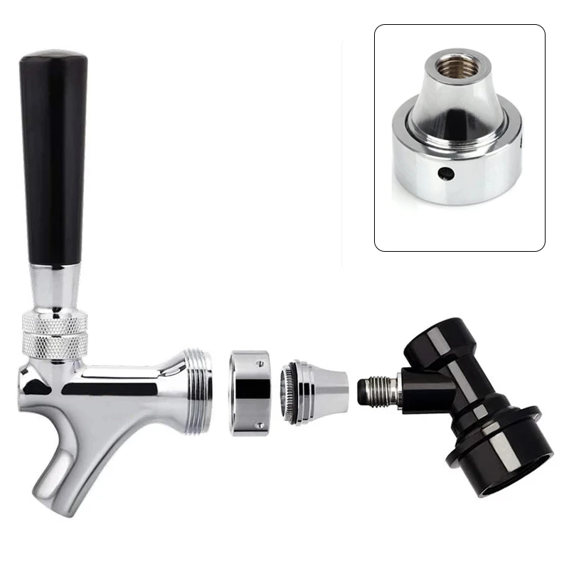 Homebrew Liquid Ball Lock Quick Disconnect Kit with Beer Faucet Adapter, U.S Standard Beer Tap Adapter Craft Beer Keg Dispenser