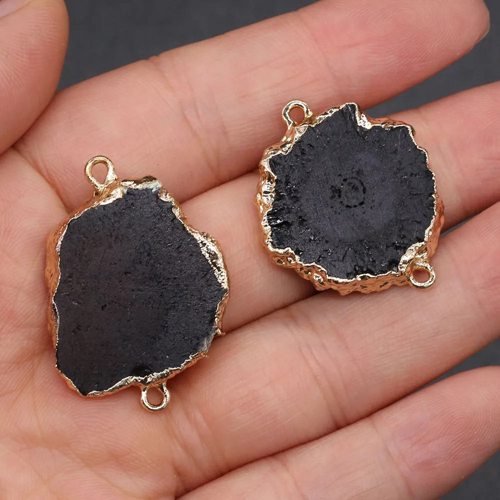 New Hot Natural Stone Agates Druzy Pendant Charms Connector Irregular Quartz Pendants For Jewelry Making DIY Necklace Gift