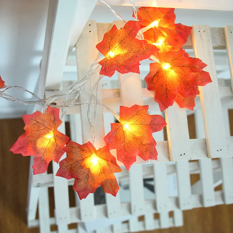 Imagem -02 - Led Maple Leaf String Luzes da Bateria Usb Árvore de Natal Guirlandas de Fadas Cortina Luz para Festa de Natal Decoração de Ano Novo Presente Novo