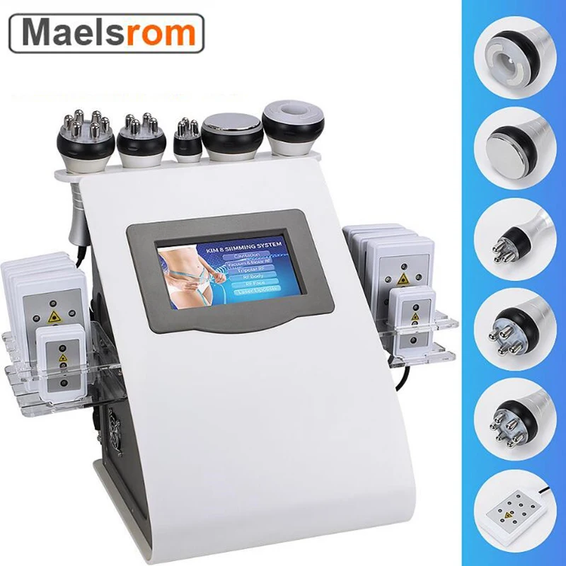 6 in 1 Lipolaser Machine Body Shaping Device With 8 Laser Pads   40K Liposuction Cavitation Machine For Spa