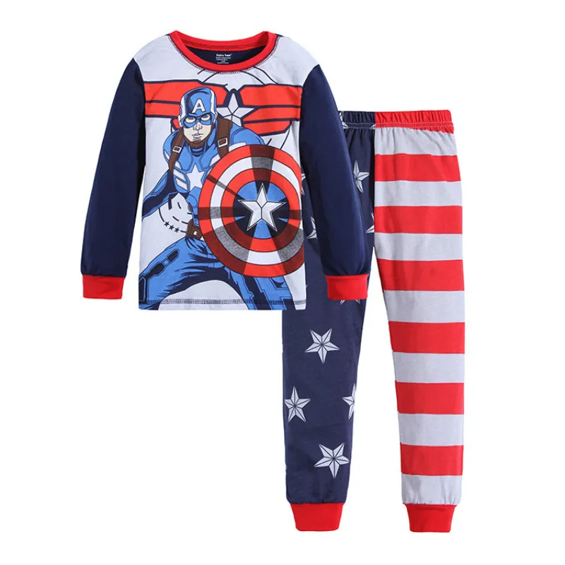 Children\'s suit spiderman children\'s pajamas cartoon pajamas Suit Girls\' cotton cartoon pajamas spring and autumn pajamas