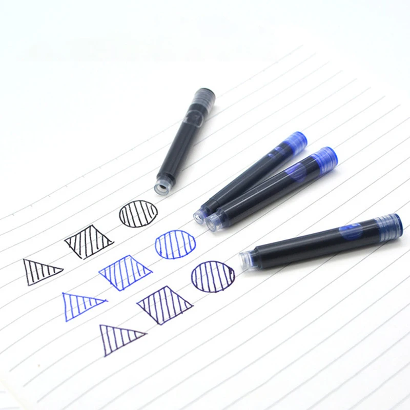 Pluma estilográfica para estudiantes y juego de tinta reemplazable, tinta negra/azul/roja EF 2,6mm, bolígrafos escolares, suministros de oficina, papelería para escribir