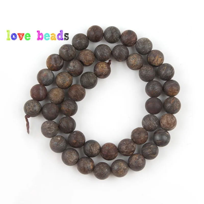 100% AAA+ Natural Matte Bronze Minerals Beads Dull Polished Brown Round Loose Stone Beads for Jewelry Making DIY Bracelet 15\