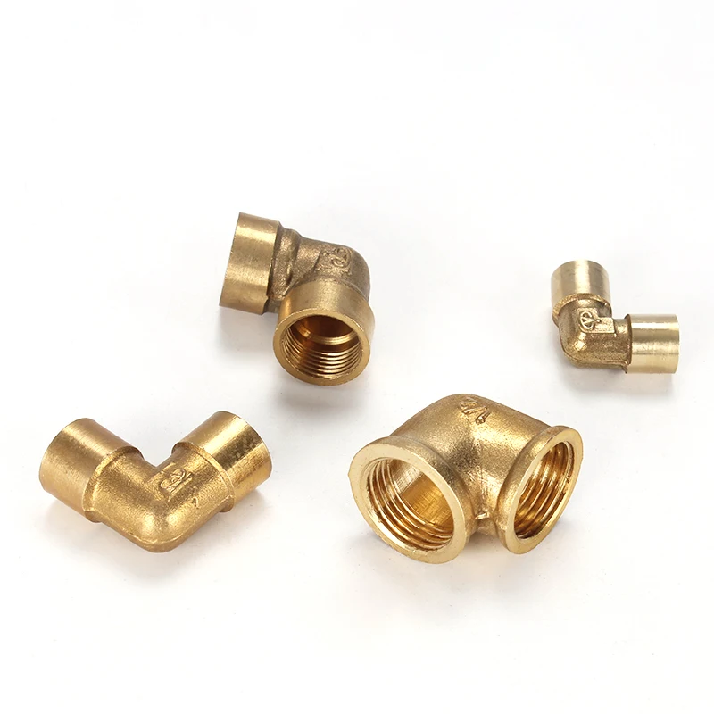 Female External thread Thread 1/8‘’ 1/4‘’ 3/8‘’ 1/2 3/4 90 Deg Brass Elbow Pipe Fitting Connector Coupler For Water Fuel Copper