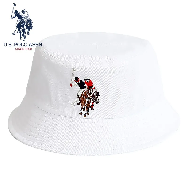 U.S.POLO ASSN.2024 New Couple Fisherman Hat Cotton Black White Four Seasons Wild Trend Men And Women Sun Hats