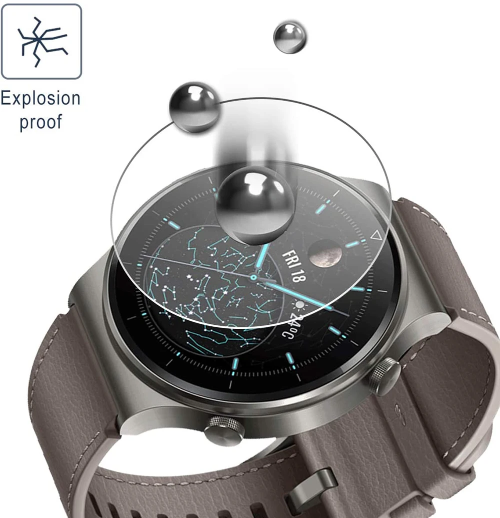 Tempered Glass Protective Film For Huawei Watch GT2 Pro Anti-Scratch Clear Screen Protector HD Film