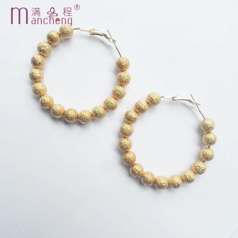 tiki tentacles Punk Golden Plastic beads Drop Hoops Earrings серьги 2024 тренд account outer banks bijoux aretes Circle 50MM