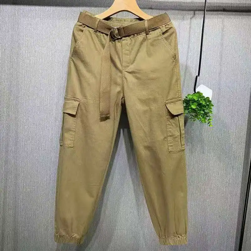 Streetwear Women Solid High Waist Cargo Pants Loose Sports Female Trousers Streetwear Harem Pants Baggy Ladies Pants Streetpants
