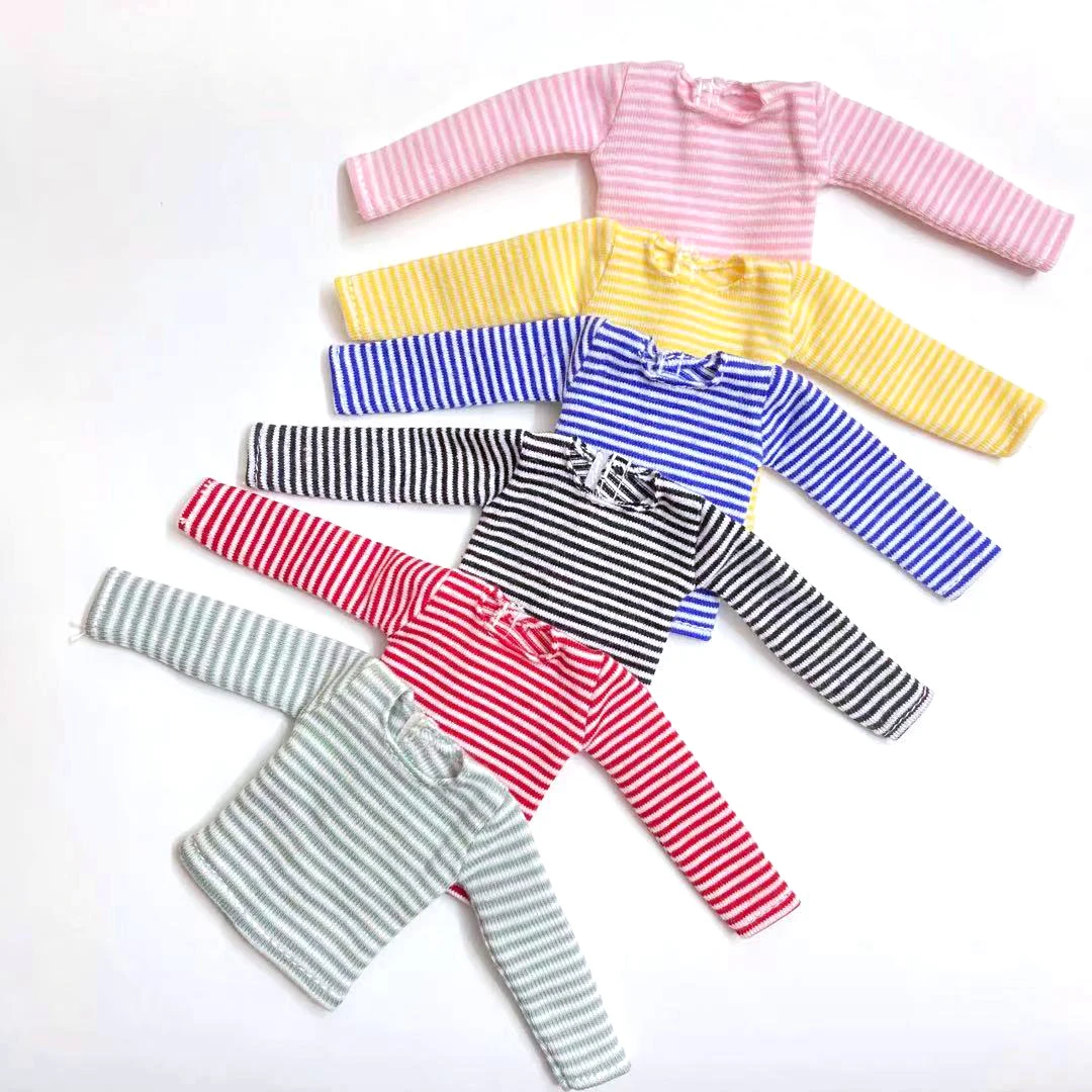 NEW blythe Doll's Cotton T-shirt Stripe camicia a maniche lunghe per Pullip Blyth 1/6 Dolls accessori abbigliamento