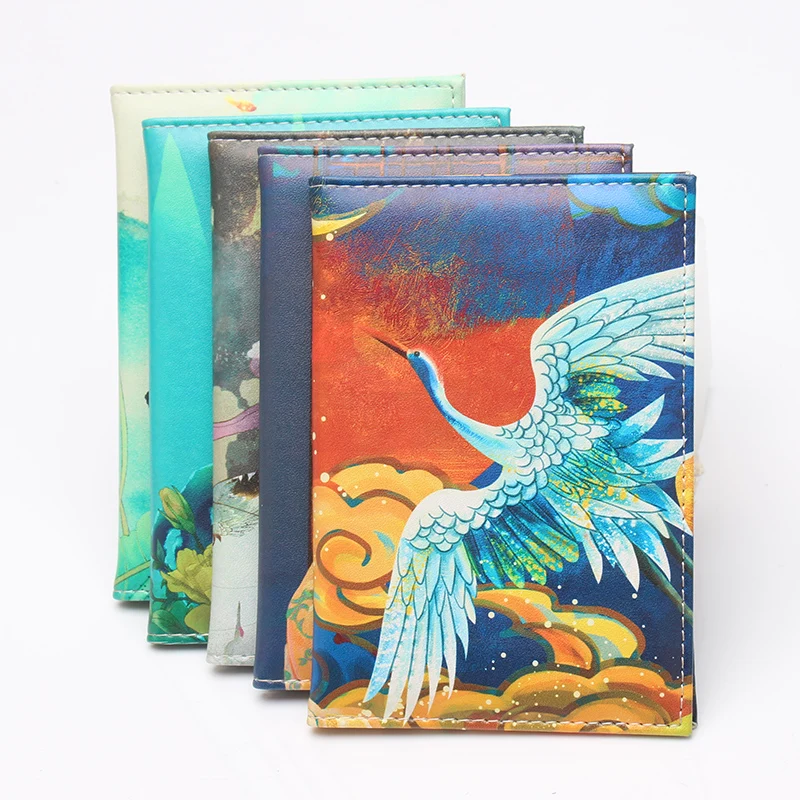 Passport Cover Fashion Crane Animal Kingfisher Fashion Leather Passport Case Card Case Unisex Travel Passport Case