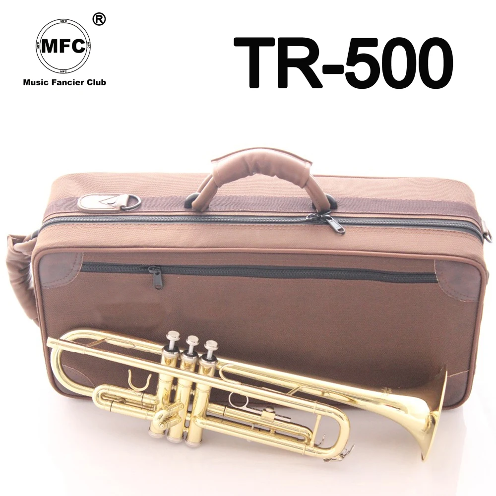 Brand New Music Fancier Club Bb Trumpet TR-500 Gold Lacquer Music Instruments Profesional Trumpets 500 Included Case Mouthpiece