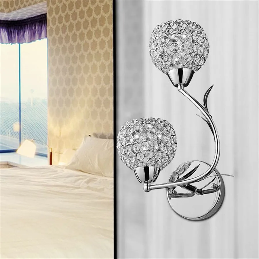 Retro Luxury Crystal Bedside Wall Light Fixture for Living Room Corridor Balcony Aisle Stair Wall Lamp Sconce Home Decor Ligting